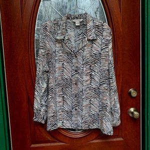 Allison Daley Animal Print Blouse Size 16